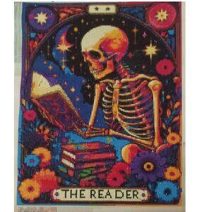 The Reader Skeleton - Diamond Canvas Kit